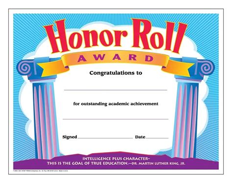 Free Honor Roll Certificate Printables